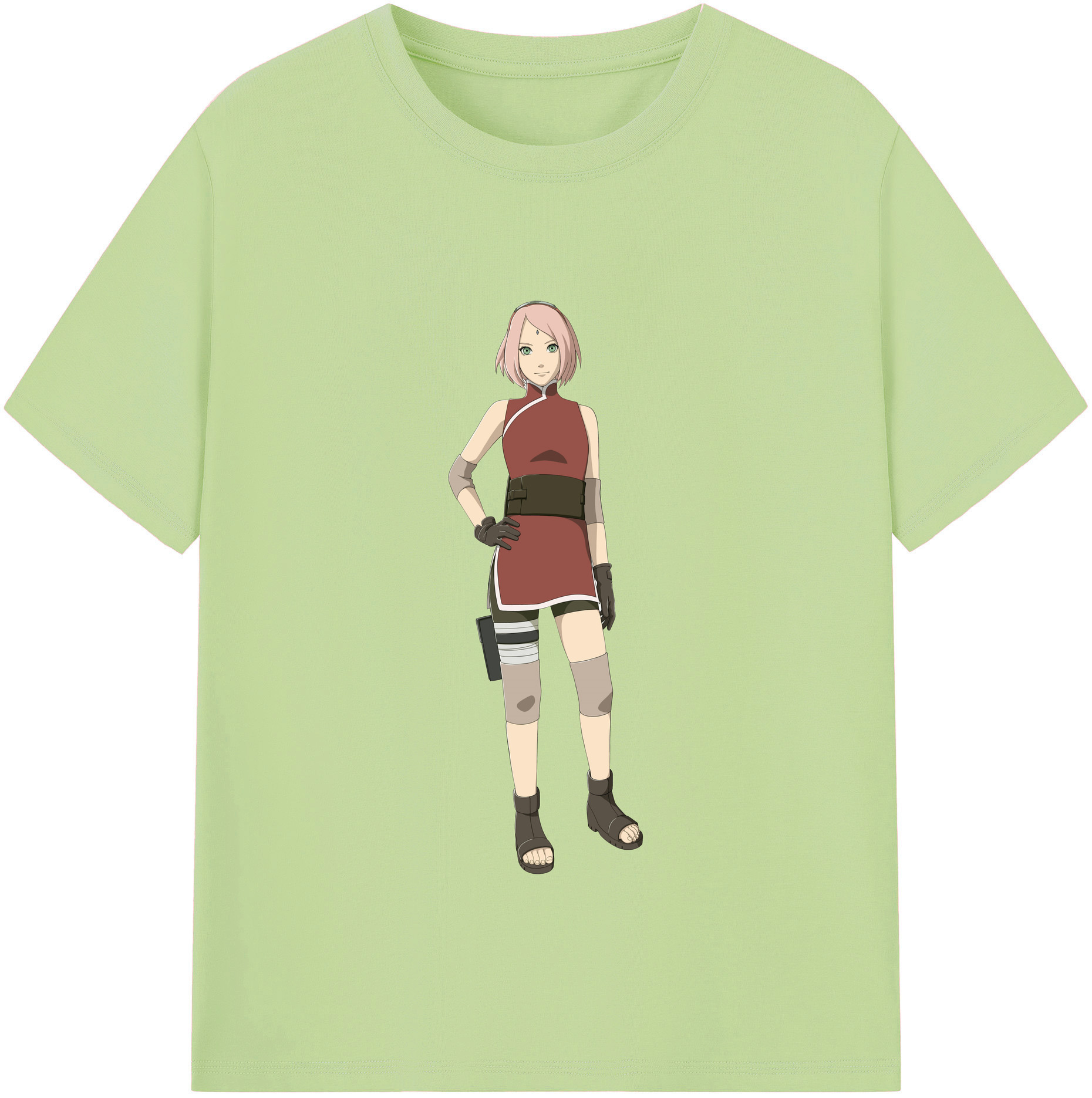 （画像用） NARUTO -ナルト- 春野サクラ Haruno Sakura 綿100％半袖Tシャツ（フロントプリント）
